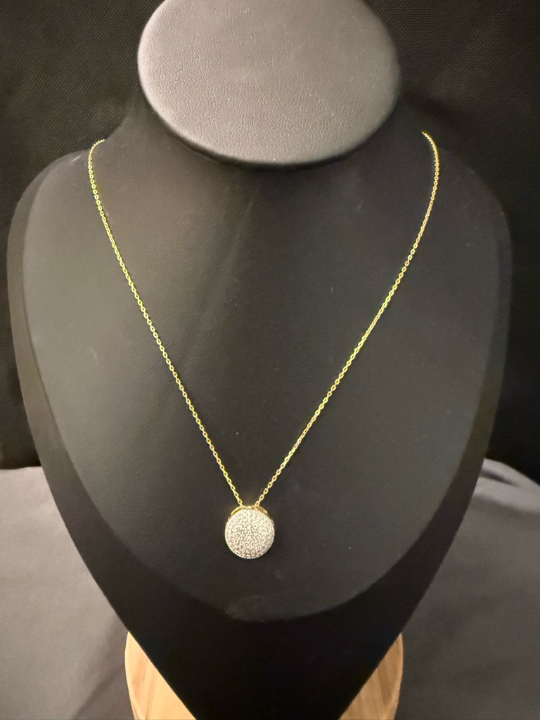 Monica Vinader Sterling Silver Gold Wash Disc Pendant Necklace - Women Jewelry 175$